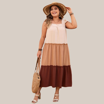 Eliana | Gelaagtes Maxi-Kleid mit Rüschärmeln