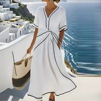 Moria | Damen Kleid Schmeichelnd Festlich Taille Elegant Chic in Weiß
