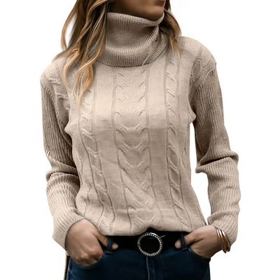 Eleganter Strickpullover mit Stehkragen für Damen | Ideal für den Winter