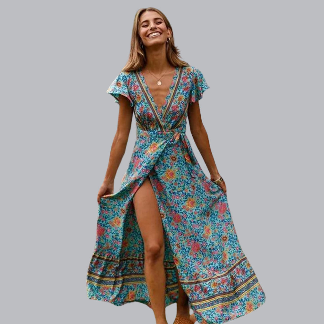 Klara™ | Maxi Kleid Mit Hohem Schlitz