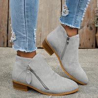 VINA – Orthopädische Lederstiefeletten Mit Reißverschluss in Grau
