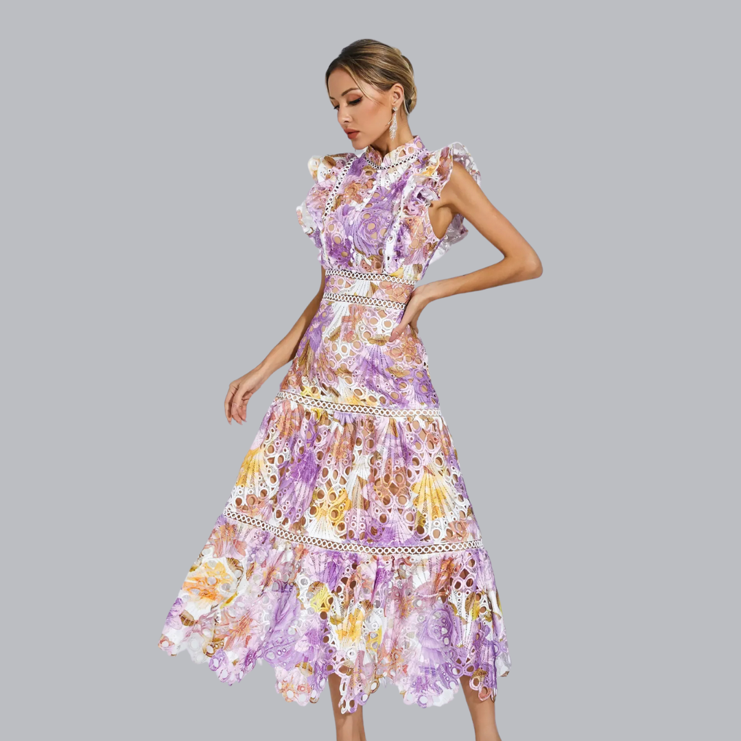 Larissa™ | Ärmelloses Midi-Kleid mit Lochmuster