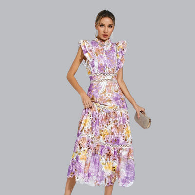 Larissa™ | Ärmelloses Midi-Kleid mit Lochmuster