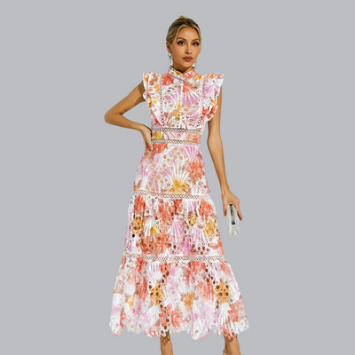 Larissa™ | Ärmelloses Midi-Kleid mit Lochmuster