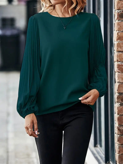 Browton® | Bequeme, raffinierte Laternenbluse mit rundem Ausschnitt
