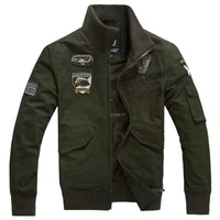 Herren Langarmjacke im Militärstil mit Taschen in Grün