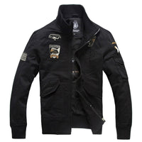 Herren Langarmjacke im Militärstil mit Taschen in Schwarz