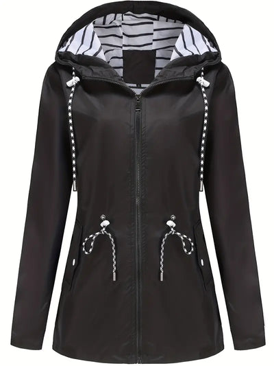 Stylische Wasserdichte Regenjacke mit Kapuze und Taschen für Damen | Ideal für den Winter