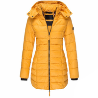 Elisa - Die beste und gemütlichste Daunenjacke mit Kapuze und Reißverschluss in Gelb