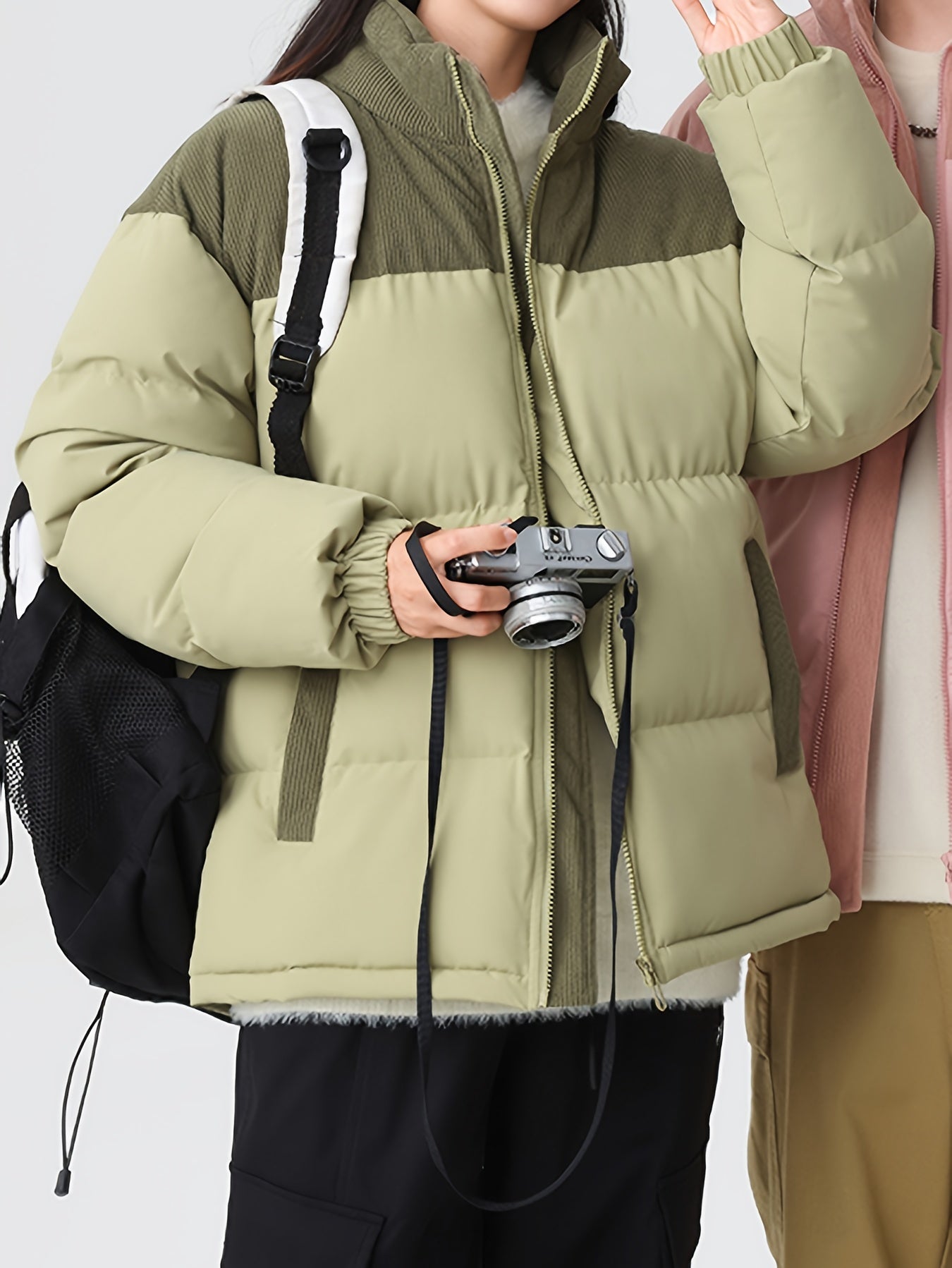 Stilvolle trendige Farbblock-Puffer-Winterjacke für Herren | Ideal für den Winter
