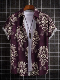 Tropisches 3D-Blumen-Hawaii-Hemd – Stil und Komfort in einem in Lila