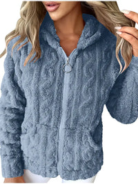 GAELLE | Langarm Kapuzenpullover Mit Reißverschluss in Blau