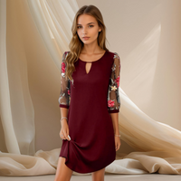 Zeitlose elegante Damenrobe | Maxi in Rotwein