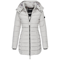 Elisa - Die beste und gemütlichste Daunenjacke mit Kapuze und Reißverschluss in Grau
