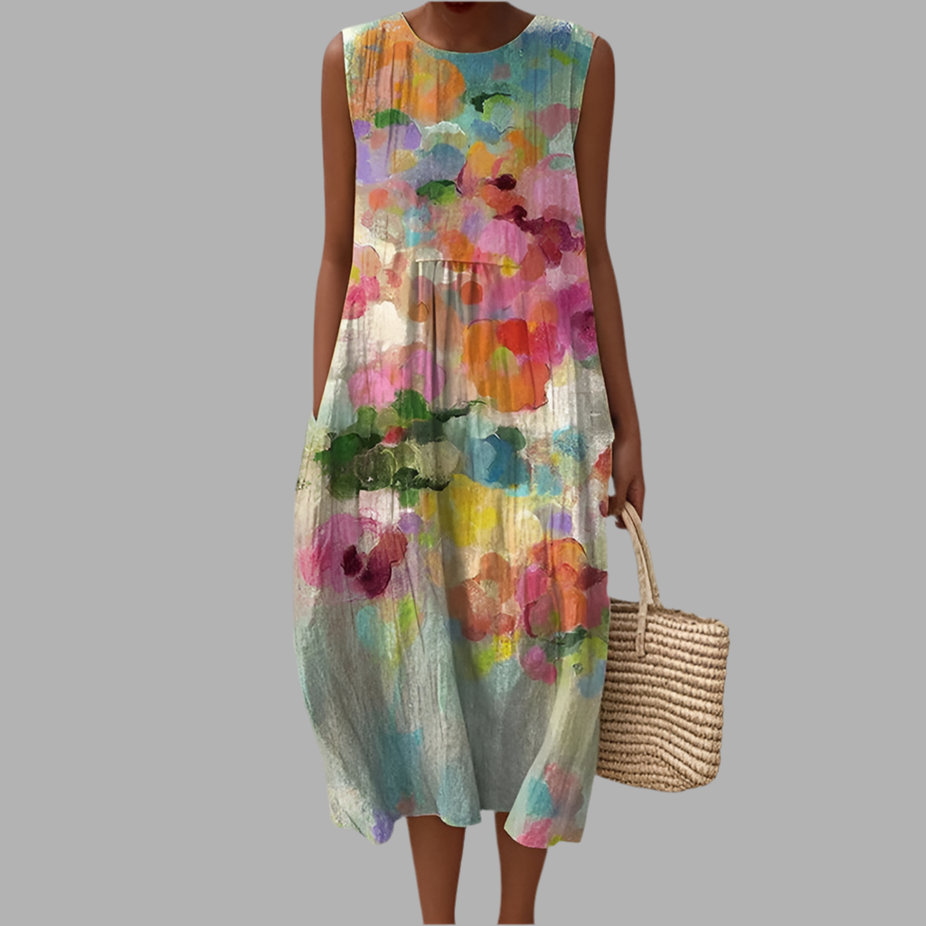 Kerstin™| Stilvolles Vintagekleid mit Farbvielfalt