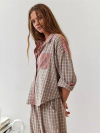 Sara | Damen Pyjama Set Bequem Elegant Entspannt Komfort Zuhause in Rosa