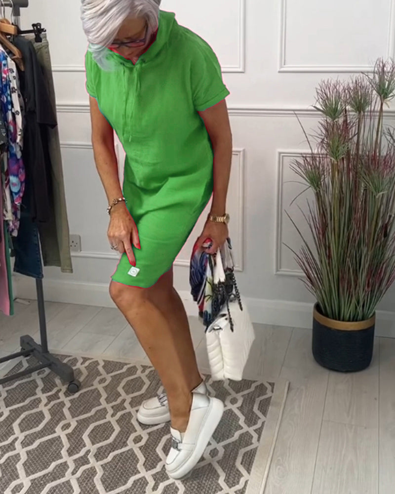 Fudus | Freizeitkleid Mit Kurzen Ärmeln Und Kapuze