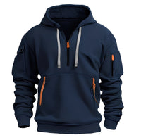 Burton - Moderner Hoodie mit halbem Reißverschluss in Dunkelblau