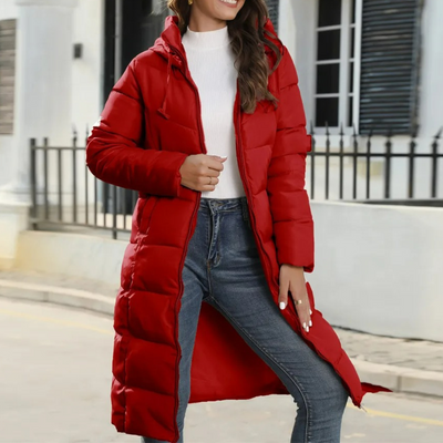 Moderne lange Winter Parka mit Kapuze für Damen | Ideal für den Winter