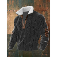 Ibrahima – Fleece Rollkragen Pullover Mit Reißverschluss in Schwarz