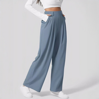 Montana - Bequeme Hose mit weitem Bein in Blau