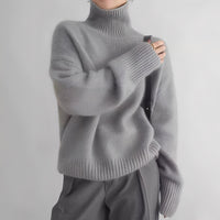 Clementine - Damenpullover mit kuscheligem Rollkragen in Grau
