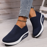 Hermina - Damen Slip-On Sneaker mit Strickstruktur in Dunkelblau