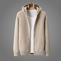 Reiner | Premium Woll-Hoodie in Kamelbraun