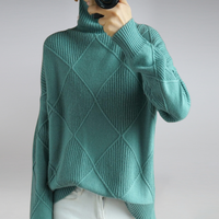 Camille - Eleganter Rollkragenpullover in Grün