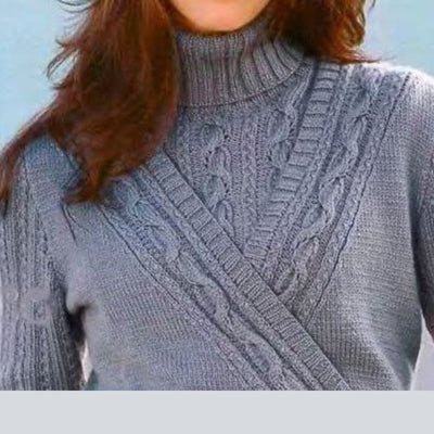 Nadia | Klassischer einfarbiger Pullover mit hohem Kragen