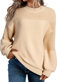 Neva - Damen-Strickpullover – Weicher Oversize-Pullover im Minimalistischen Stil in Aprikose