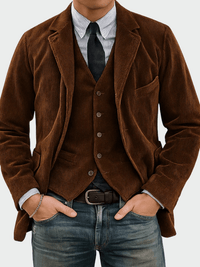 Steffen | 2-teiliges Set: Blazer und Weste in Braun