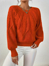 SAVINA – Strickweste mit floralem Muster in Orange