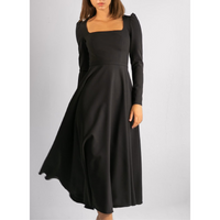Céleste | Damen Hochzeitsgast Kleid Maxi Langarm A-Linie Elegant in Schwarz