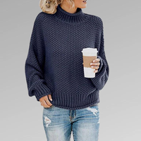 LUNA - KLASSISCHER SKANDINAVISCHER STRICKPULLOVER FÜR FRAUEN in Marineblau