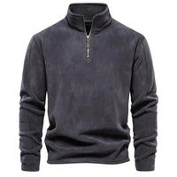 ROMAN - Warmer Herren Langarm-Pullover in Dunkelgrau