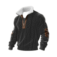 Tobias | ThermoSoft Fleecepullover mit Stehkragen in Schwarz