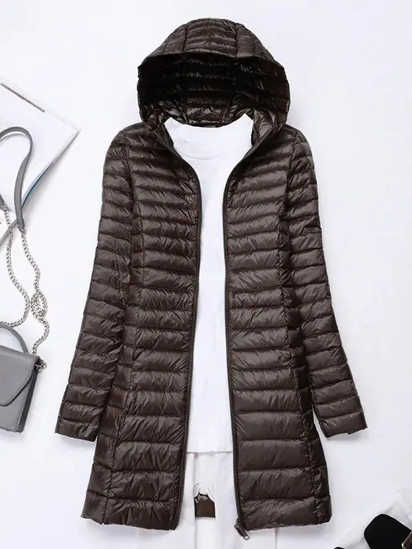 Damen Daunenjacke, faltbar und leicht mit Kapuze