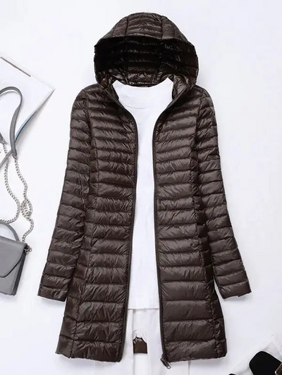 Damen Daunenjacke, faltbar und leicht mit Kapuze
