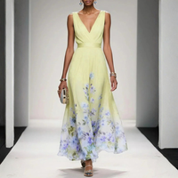 Britta | Damen Florales Maxikleid Hochzeitsgast Romantic Elegant Sommer in Gelb