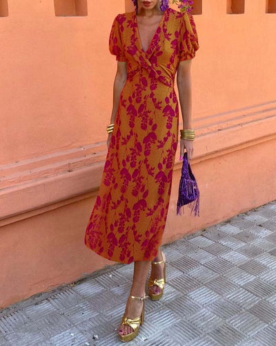 Fudus | Figurbetontes Elegantes Kleid Mit Puffärmeln