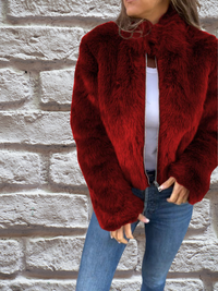 Susanne | Damen Komfort Reissverschluss Herbstjacke in Rot