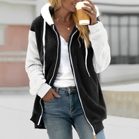 Chloe - Komfortable Damenjacke mit Kapuze in Schwarz / Weiß