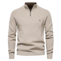 Gianni - Stilvoller Zip-Up Pullover in Khaki