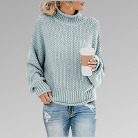 Natascha | Lockerer Winter Strickpullover in Himmelblau
