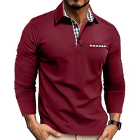 Jerome - Komfortables Langarm-Poloshirt in Rot