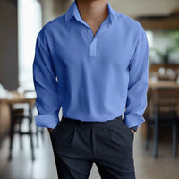 Tristan | Langarm-Polo für Herren in Blau