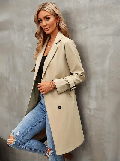 Eleganter Klassischer Doppelreihiger Trenchcoat für Damen | Ideal für den Winter