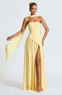 Elfriede | Brautmutterkleid ärmelloses A-Linien Maxi-Abendkleid mit Beinschlitz in 3