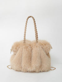 Elisa | Vielseitige Velours-Schultertasche in Khaki Grau